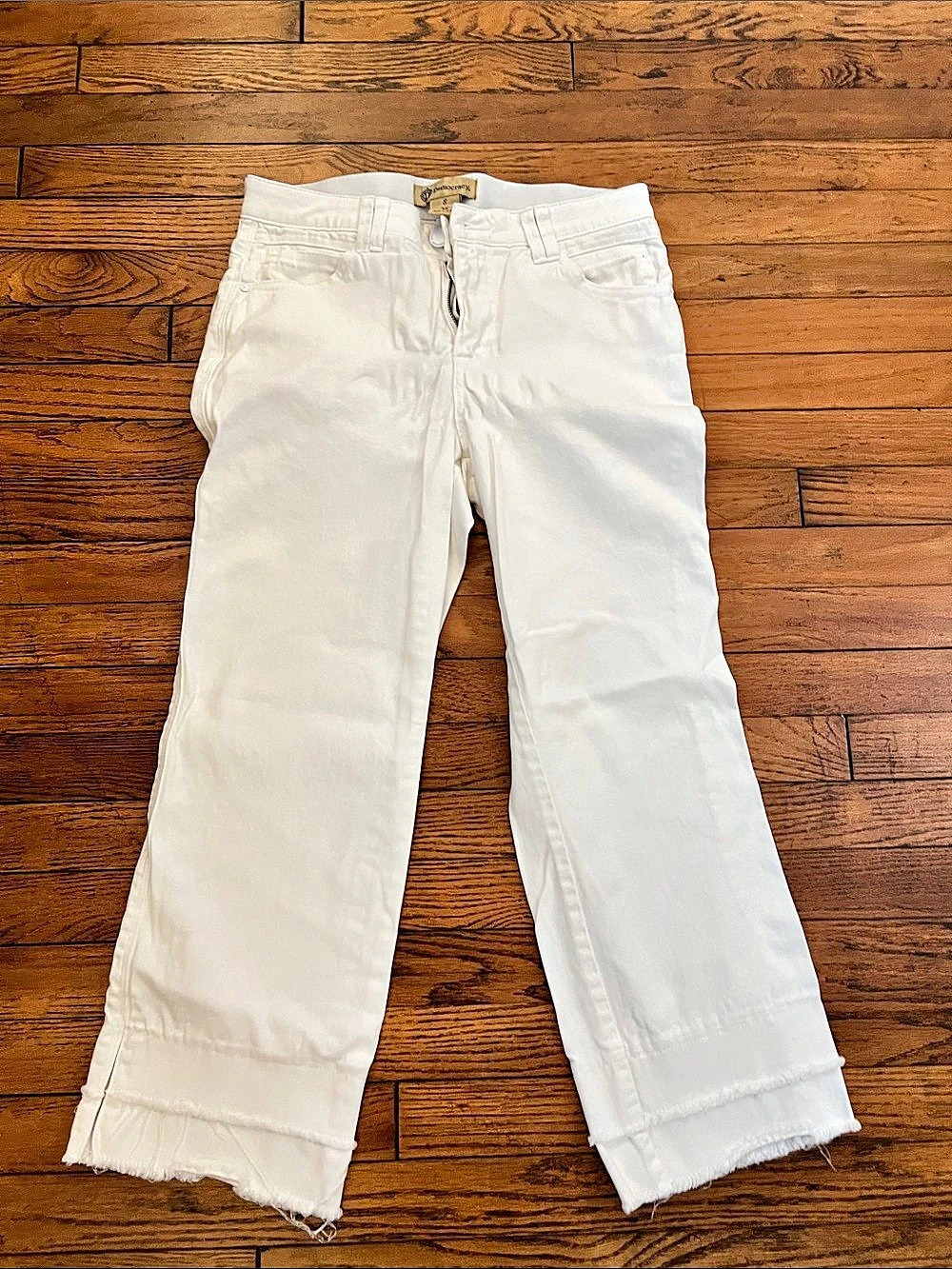 Democracy Cropped Straight Leg Jeans White Size 8